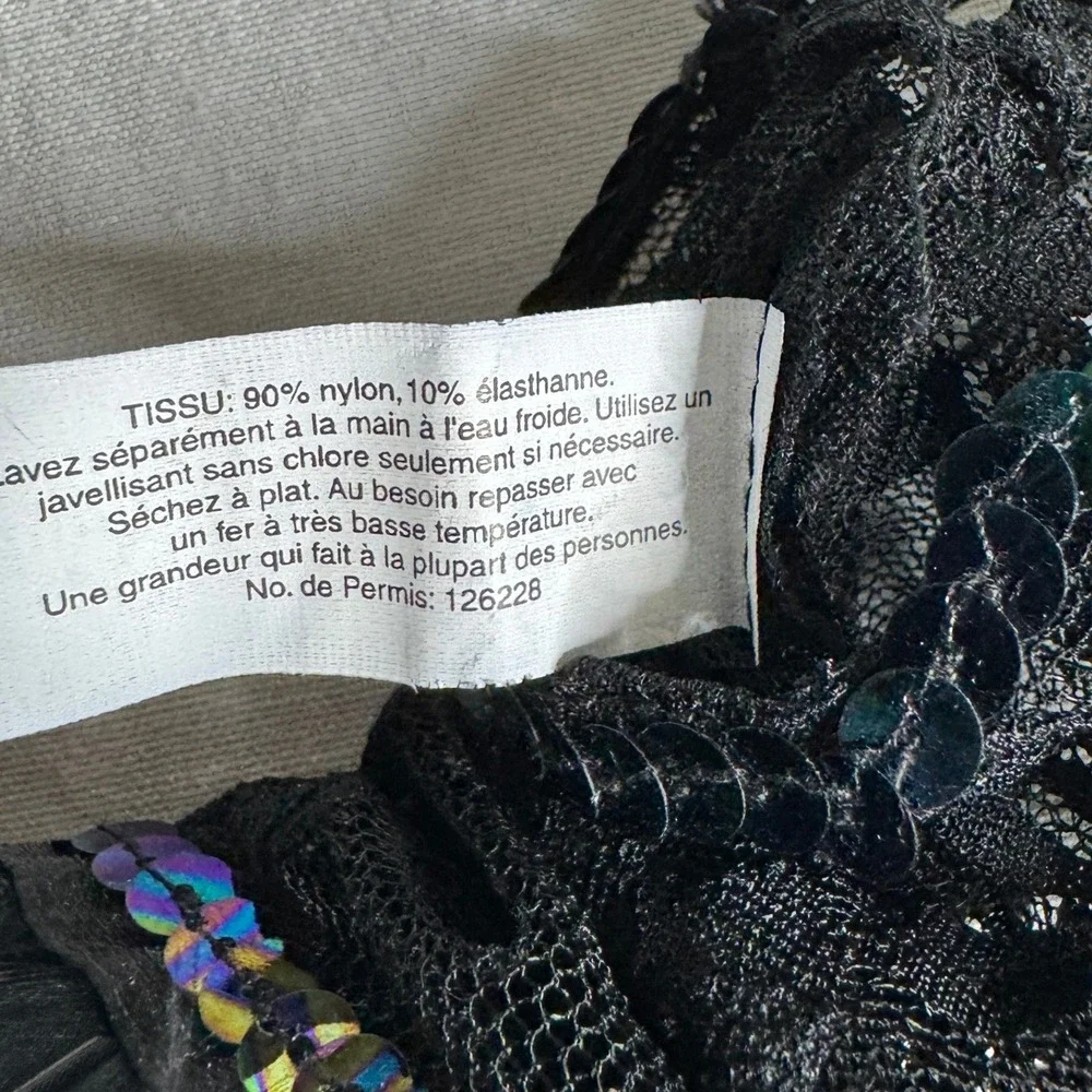 Black Gothic Lace Feather Fingerless Gloves Iridescent Sequin Whimsygoth
